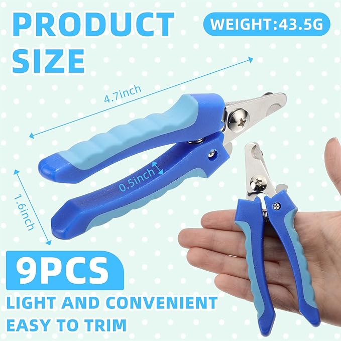 9 Pcs Dog Nail Clippers Bulk Pet Nail Clippers, Dog Toenail Clippers Dog Nail Trimmer Dog Clippers for Grooming Nails Dog Claw Care for Small Medium Dogs