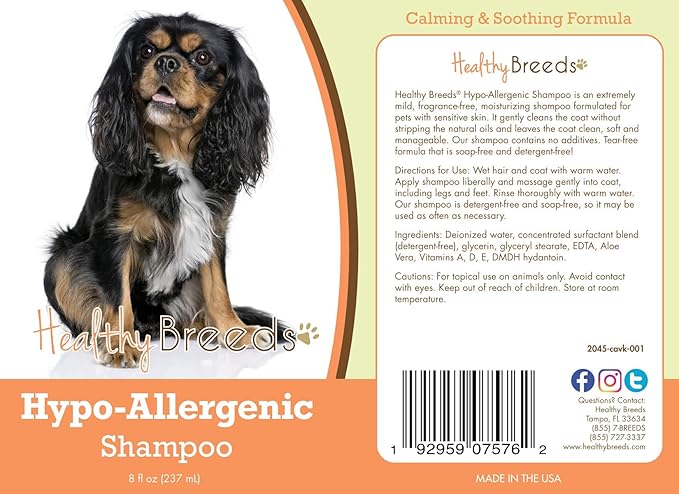 Healthy Breeds Cavalier King Charles Spaniel Hypo-Allergenic Shampoo 8 oz