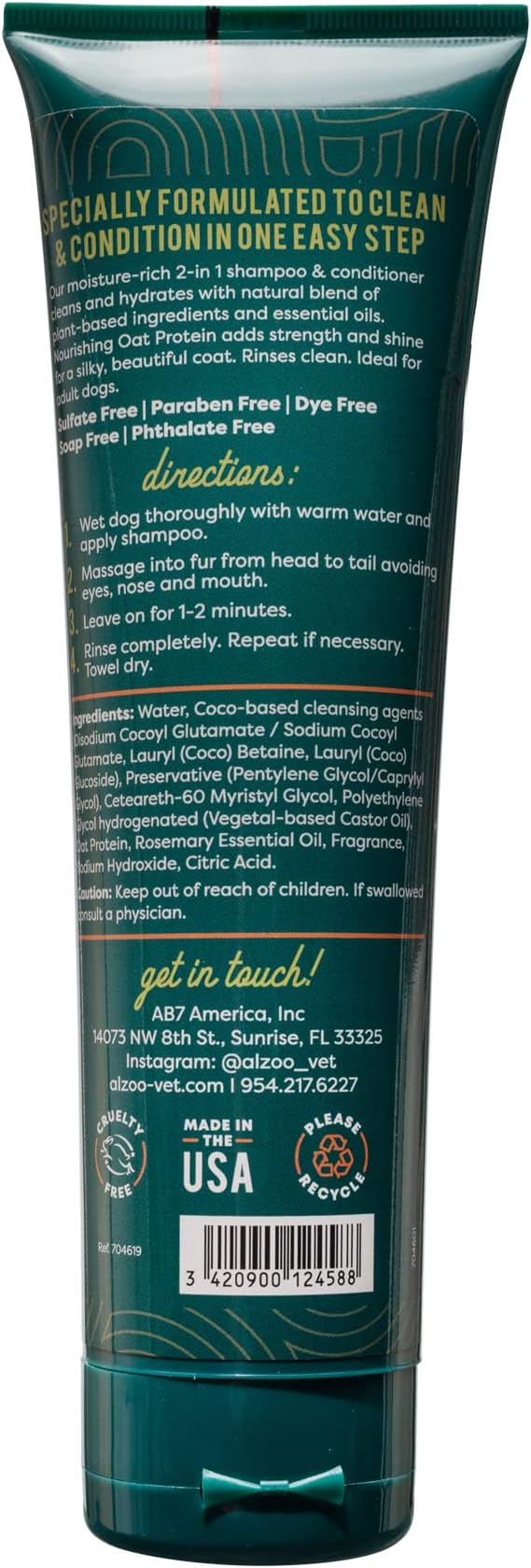 2-in-1 Shampoo & Conditioner for Dogs, Specially Formulated to Clean & Condition Adult Dogs, 100% Plant-Based Active Ingredients, Rosemary Fragrance, 8 Fl. Oz.