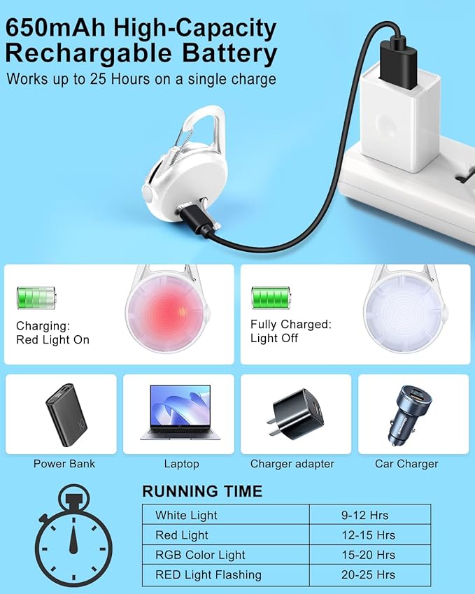 Dog Lights for Night Walking, 2 Pack 4 Modes Dog Collar Light, Rechargeable Dog Walking Light for Nighttime Clip On, IP68 Waterproof Safety Light for Running, Cycling, Camping (White)