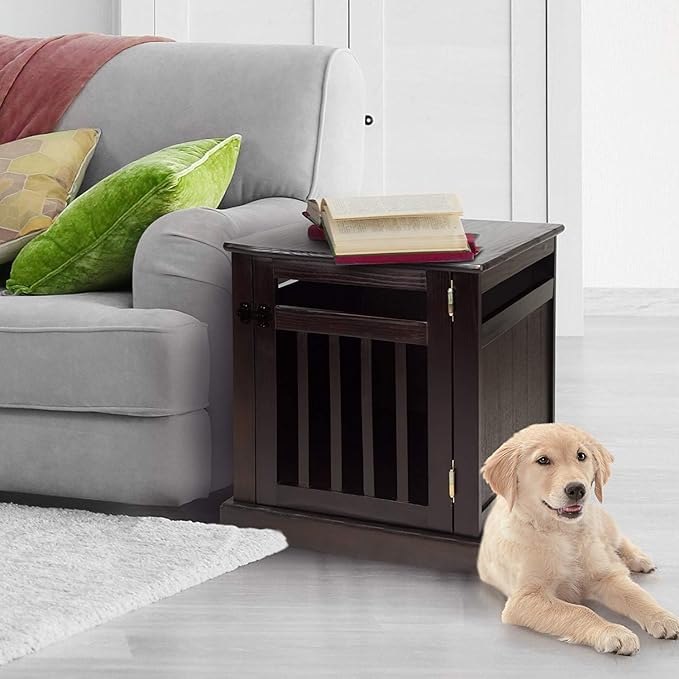 Casual Home Wooden Small Pet Crate, End Table, Espresso,19.5"W x 22.5"D x 22.5"H