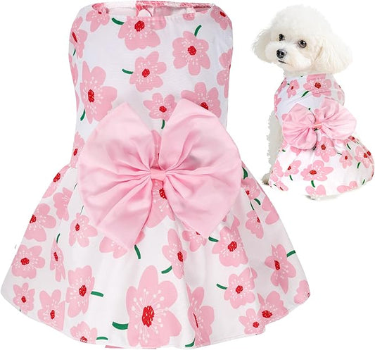 choyaxo Floral Dog Dress Cute Dog Skirt Pet Dress Summer Pet Clothes for Puppy Small Cats
