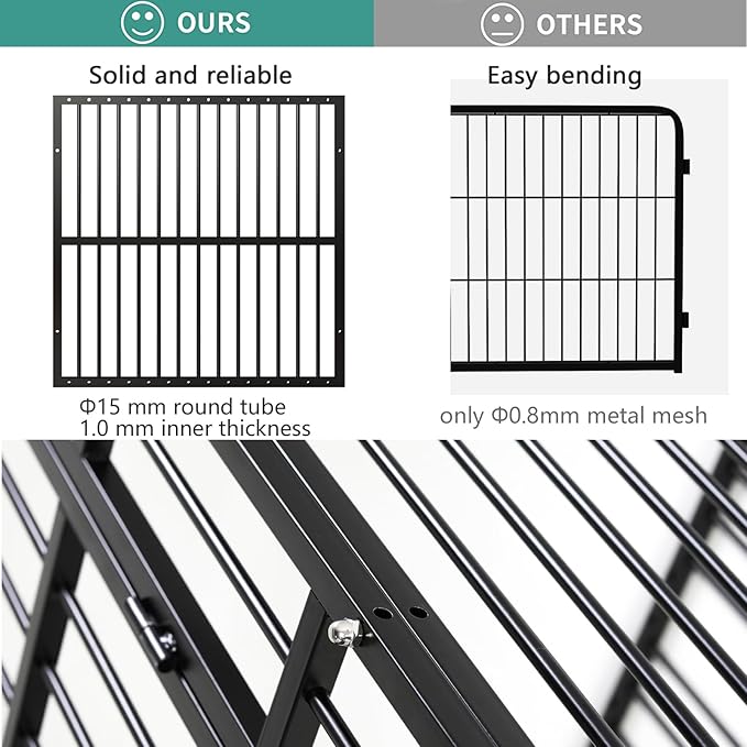 Dog Playpen - 32" Height Dog Pen, Heavy Duty Puppy Pen with Door, Safe & Sturdy, Easy Assemble for Indoor/Outdoor Pet Playpen (6 Panels with Door, Grey)