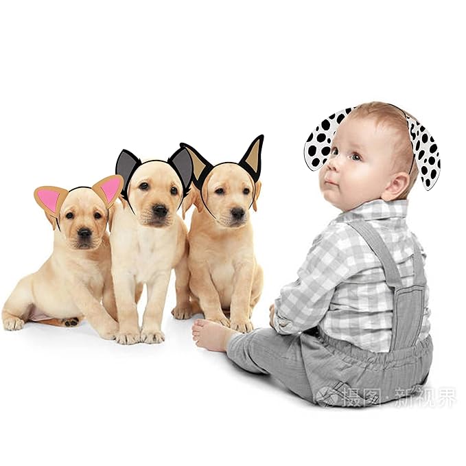 9PCS Dogs Ear Headbands for Pet Birthday Party Favors for Costumes Dress-Up Party Supplies