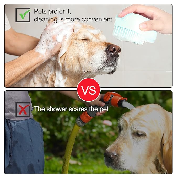 Bath Brush Silicone, Massage Soft Brush Dog Cats, Pet Massage Brush Bubble Body Wash Brush-blue