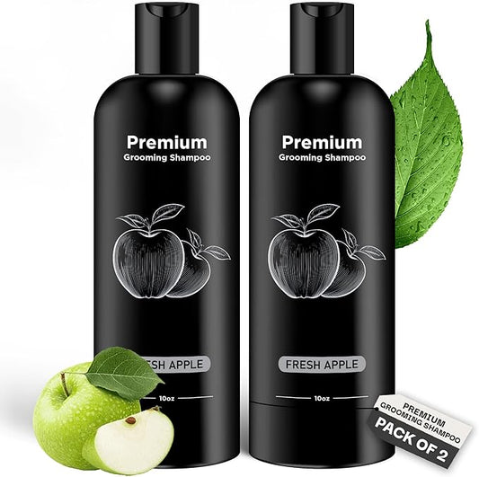 605Products - Fresh Apple Dog Shampoo for Itchy and Sensitive Skin, Puppy Shampoo and Odor Eliminator for Smelly Dogs and Puppies, Pet Shampoo and Deodorizer - Dog Bath Supplies (Fresh Apple, 2 Pack)
