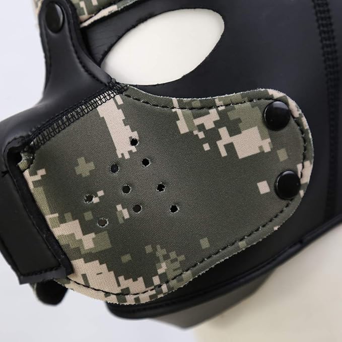 Neoprene Puppy Hood Camo Full Face Mask Cosplay Costume Dog Head Masks