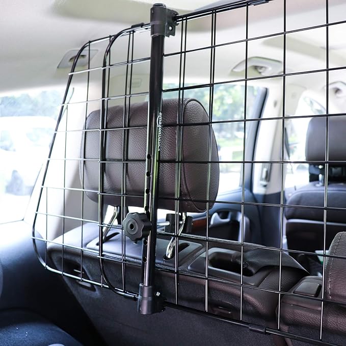 Amazon Basics Adjustable Dog Car Barrier 59.72 x 5.20 x 16.46 Inch, Black