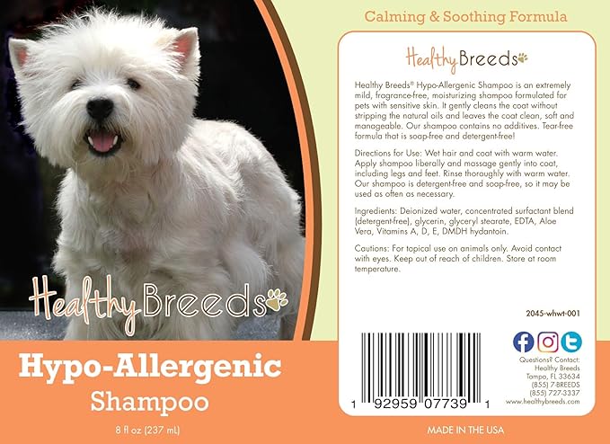 Healthy Breeds West Highland White Terrier Hypo-Allergenic Shampoo 8 oz