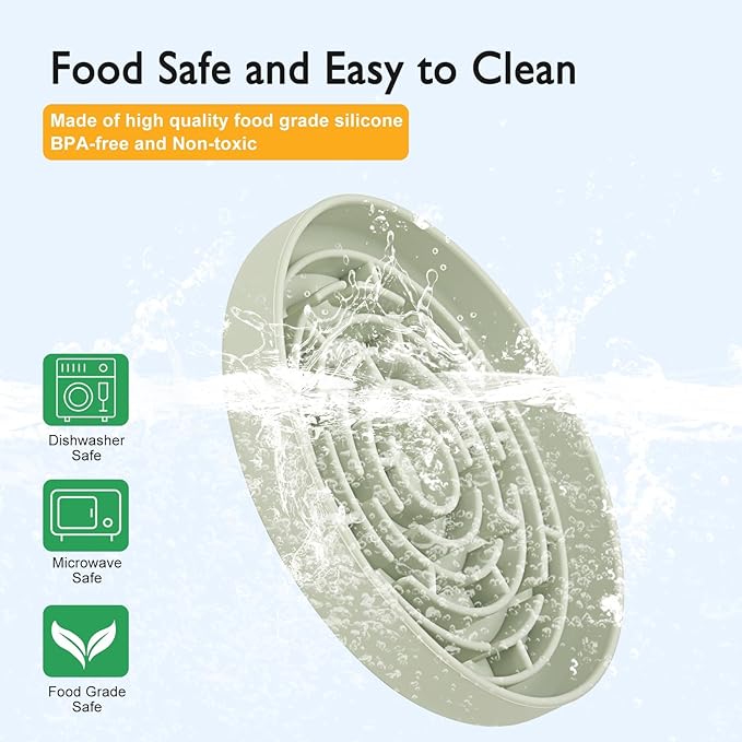 Slow Feeder Dog Bowls Silicone Maze Food Suction Bowl Feeders Pet Puzzle Lick Mat to Slow Down Eating for Medium Small Breed Size Dogs