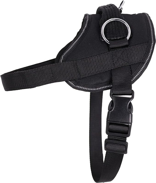 Bark Appeal Black No-Pull Dog Harness for Extra Small Sized Pets – Adjustable, Reflective Vest with 3 Leash Clips for Added Control, Easy Walks & Training – XS