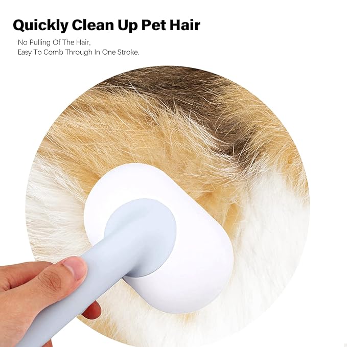 5-In-1 Multifunctional Pet Grooming Set Needle Brush, Hair Brush, Hair Removal Comb, Bath Massage Brush, In Addition To Loose Hair, For Cats & Dogs (Blue)