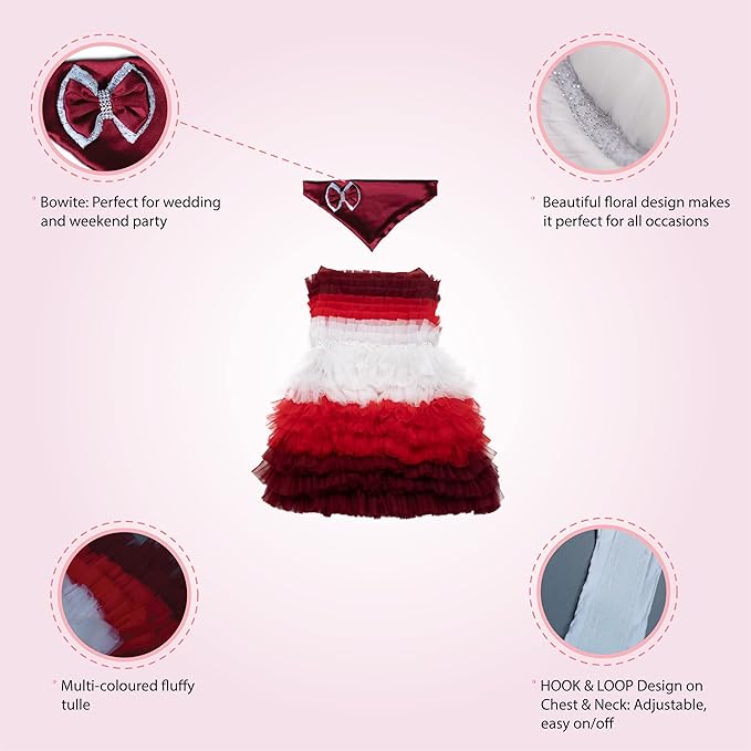 Lovely Dog Bandana Collection: Medium & Large Dog & Cat Cloths in L Red
