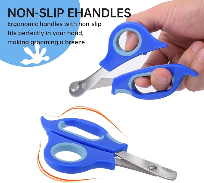 Bearded Dragon Nail Clippers,Stainless Steel Bearded Dragon Toe Nail Clippers with Precise Angled Edges (Blue)