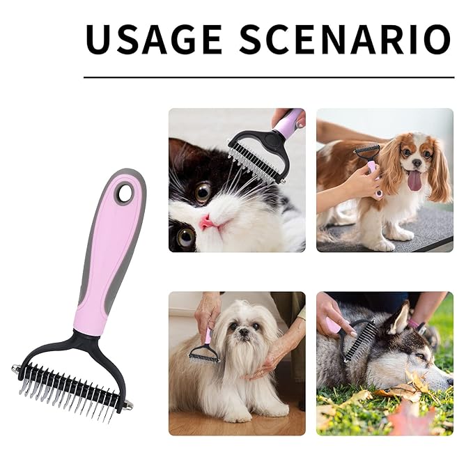 Cat Brush for Shedding, Cat Brushes for Indoor Cats, Pet Cat and Dog Self-Cleaning Brush, Removes Loose Undercoats and Mats, Dog Brush Pet Massage Brush for Short and Long Hair Dogs, Cats, Rabbits