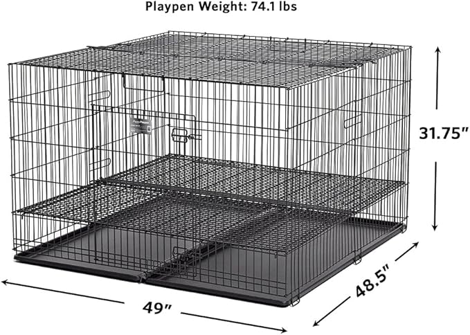 MidWest Homes for Pets Puppy Playpen Crate - 248-05 Grid & Pan Included