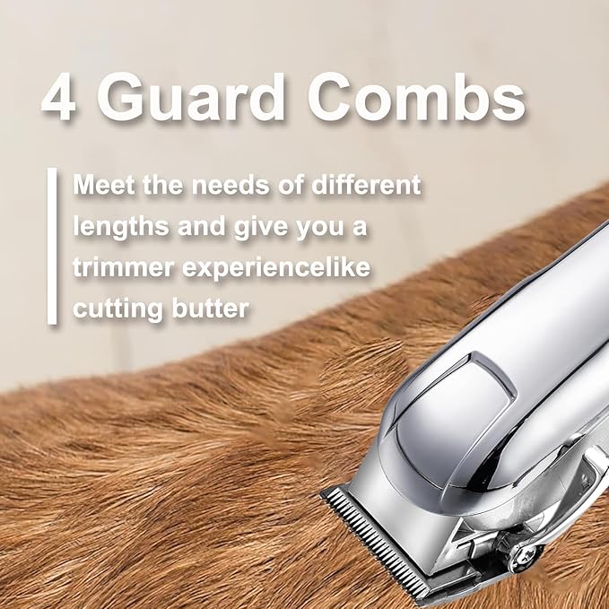 Cordless Dog Clippers for Grooming Professional for Thick Hair Coats, Low Noise Shaver Grooming Kit with LED Display, Razors Dog Hair Shears Ceramic Blade, Pet Hair Trimmer for Dogs Cats
