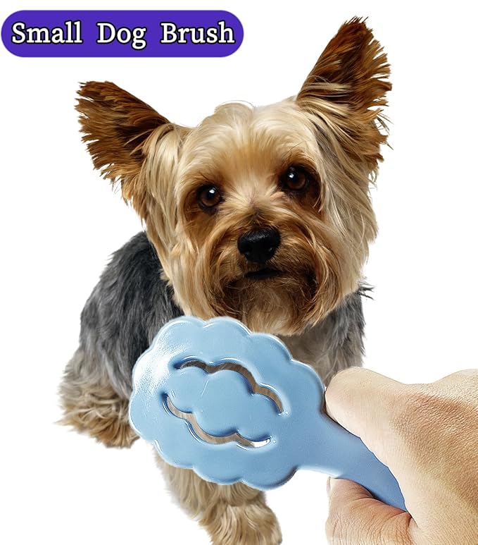 Cloud Shape Small Dog Grooming Brush - Ideal Puppy Hair Brushes for Maltese and Small Breeds- Perfect for Shih Tzus, Yorkies, and Maltipoos - (Blue)