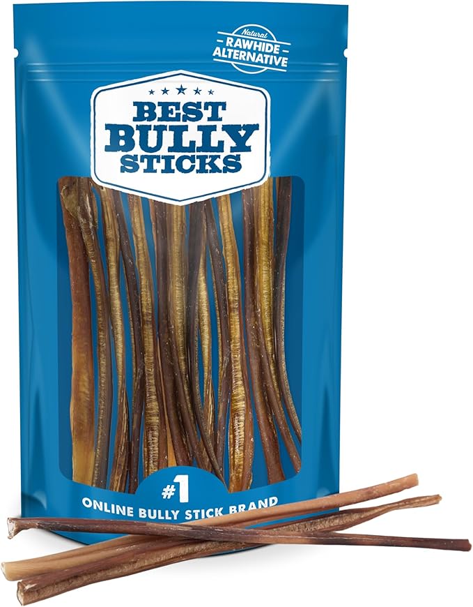 Best Bully Sticks 12 Inch Odor Free Bully Sticks for Dogs, 12 Pack - 100% Natural, Grass-Fed Beef, Easily Digestible Bully Bones, Grain and Rawhide Free, Odorless Dog Bully Sticks for Large Dogs