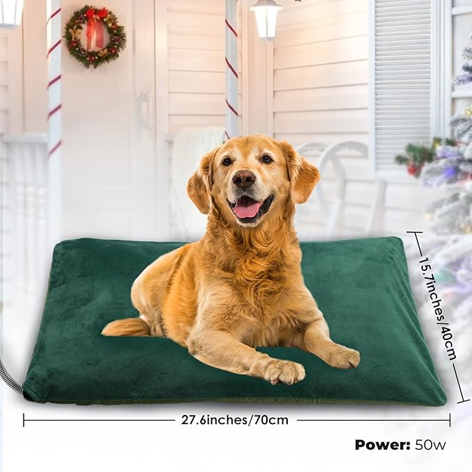 PETNF Outdoor Pet Heating Pads for Dog,Soft Electric Blanket Auto Temperature Control,Heated Mat for Dog House,Whelping Supply for Pregnant New Born Stray Feral Cat Puppy,Safe