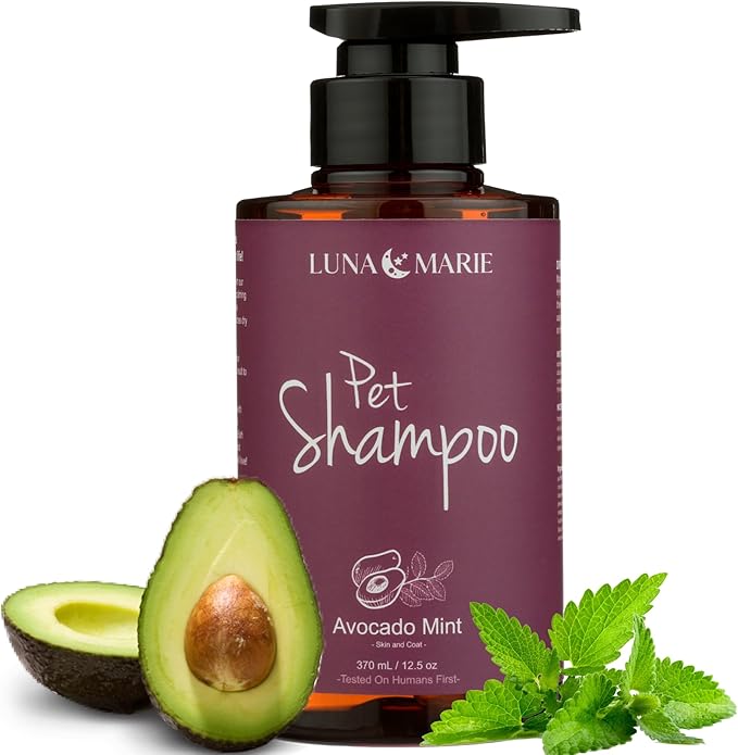 Avacado Mint Pet Shampoo | 100% Cruelty-Free and Vegan Pet Shampoo for Grooming, Dry and Itchy Skin, Moisturizing Gentle Formula for Dogs and Cats (Avacado, 12.5oz)