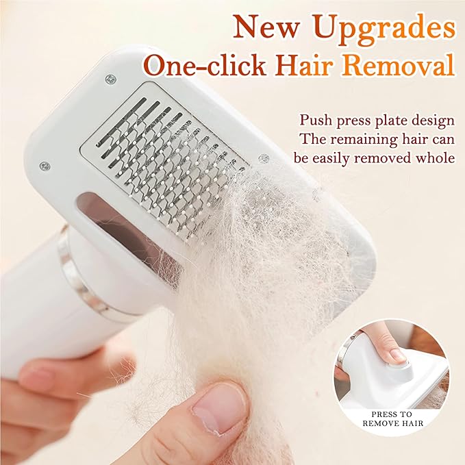 Pet Hair Dryer, Dryer Handheld Portable 3 in1 New Upgrade Removable Comb Multifunctional Grooming Comb Brush Dry and Wet for Cats, Dogs, Rabbits and Other Hair Care