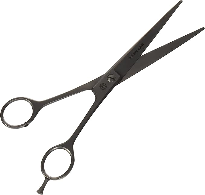 Mars Professional Stainless Steel Curved Scissors Shears, Nickel Finish, 7.5" Length
