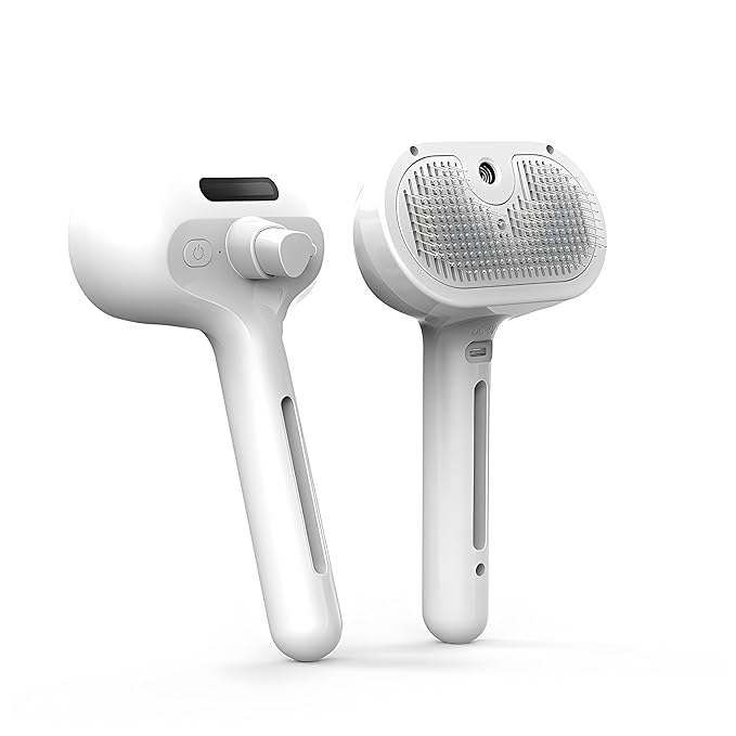 Cat Steam Brush For Shedding, Grooming Tool for Cats and Dogs with Steam Function, Massage, and Shedding Hair Removal - Ideal for Pets, Featuring Weighted Blanket Technology, Hair Brush (white comb)