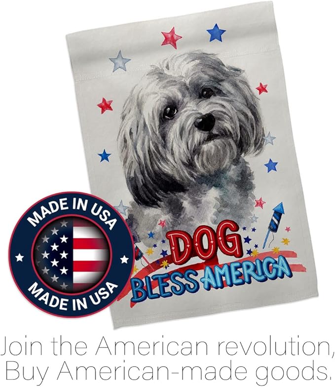 Breeze Decor Patriotic Havanese House Flag Pack Dog Puppy Spoiled Paw Canine Fur Pet Nature Farm Animal Creature Support Our Troops Banner Small Garden Yard Gift Double-Sided, Made in USA