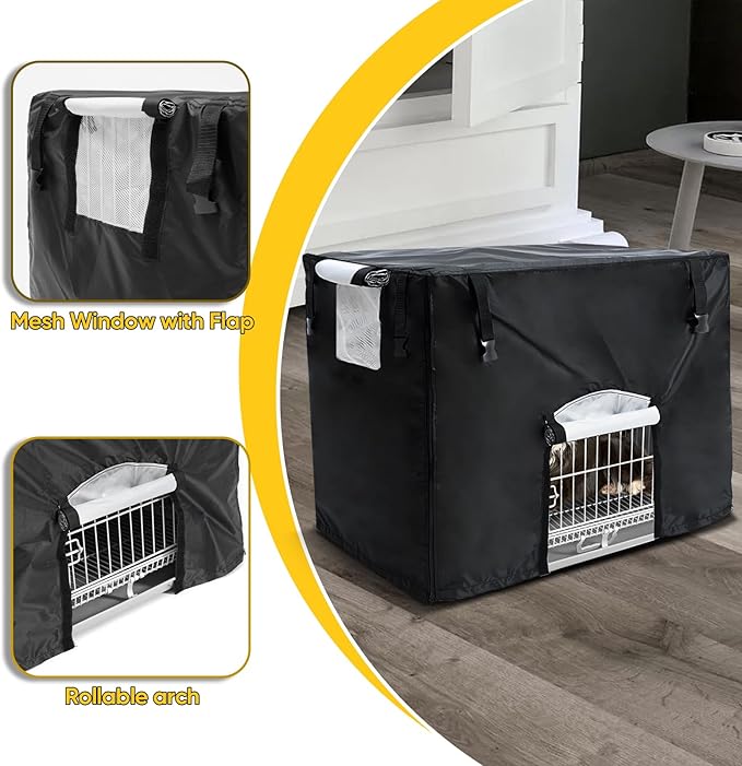 NEVERLAND Dog Crate Cover 36 Inch - Kennel Crate Covers for Dog Cage Waterproof, Universal Durable Oxford Cloth Dog Cage Cover for Most Wire Pet Crates, 36 x 23 x 25 Inch (Cover Only)
