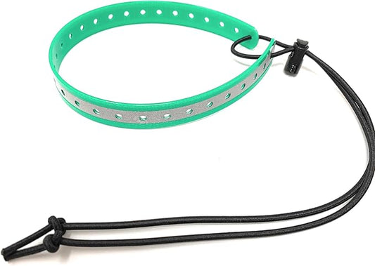 Replacement GPS eCollar with Adjustable Bungee, Multi-Hole Design, and Secure Toggle Closure for Small Dogs (Reflective Green, Small Neck)