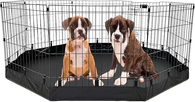 Dog Playpen Bottom Pad Waterproof - Fit All 24" Wide 8 Panels Regular Octagon Metal Exercise Pet Pen,Dog Pen Bottom Cover for Indoor Outdoor(Playpen Not Included)