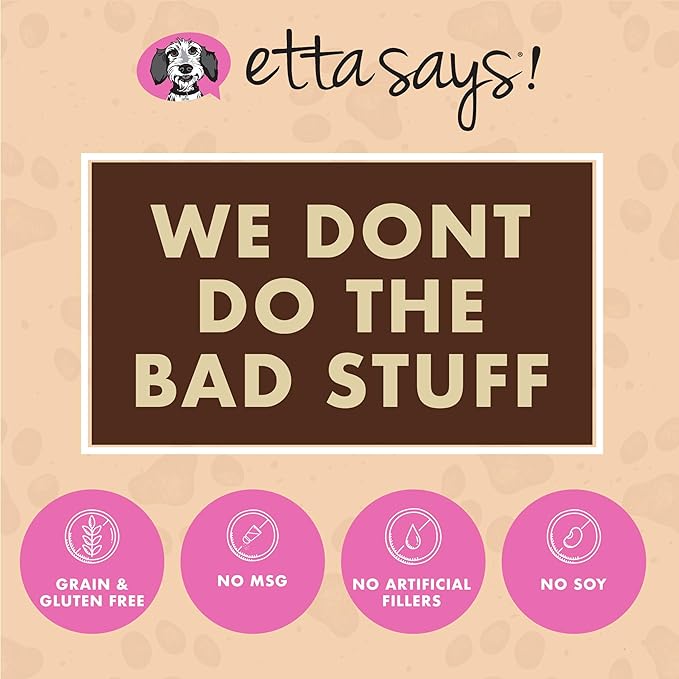 etta says! Pork + Bacon Snack Bars - Premium All Natural Meat Treats for Dogs - Human Grade - Made in The USA (6 Count Pack of 1)