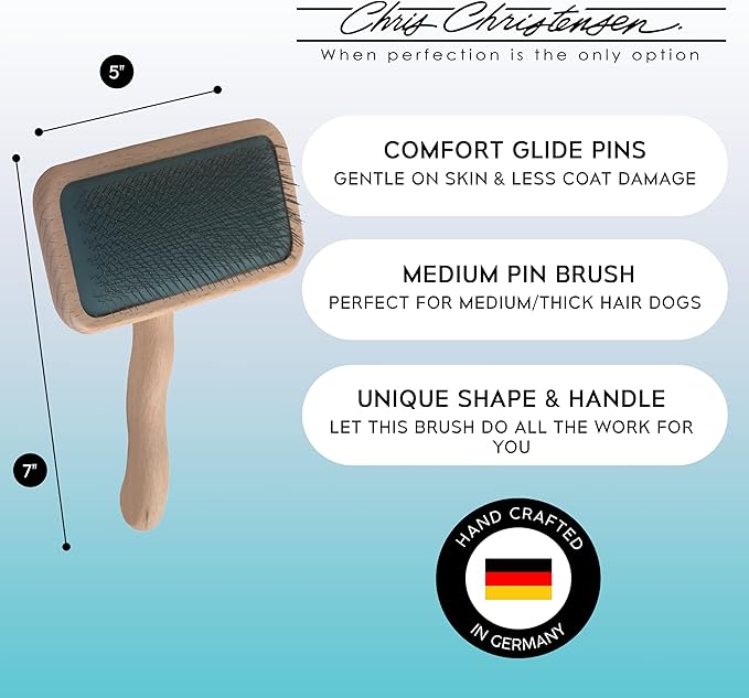 Chris Christensen Detangle and Finishing Bundle: Ice on Ice Detangler - Adds Elasticity & Strength, Mark III Slicker Brush with Stainless Steel Pins