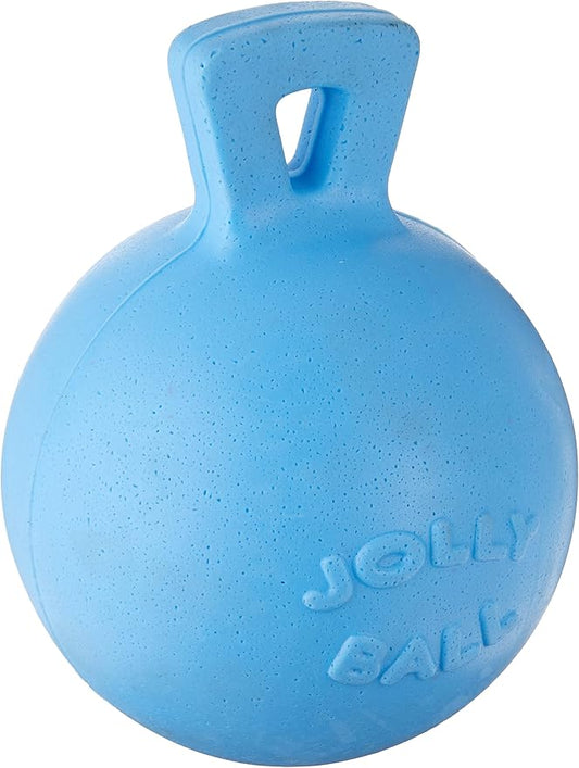 Jolly Pets Dog Tug-N-Toss Toy Ball, 6-Inch, Blueberry (406 BB), All Breed Sizes
