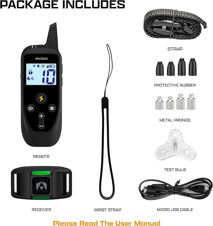 INVIROX Dog Training Collar [2025 Edition] 123 Levels Dog Training Collar with Remote 1100yd Range E Collar for Dogs Training 100% Waterproof Rechargeable E Collar with Remote