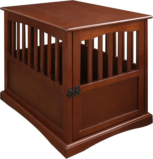Casual Home Wooden Pet Crate, End Table, Medium, New Walnut