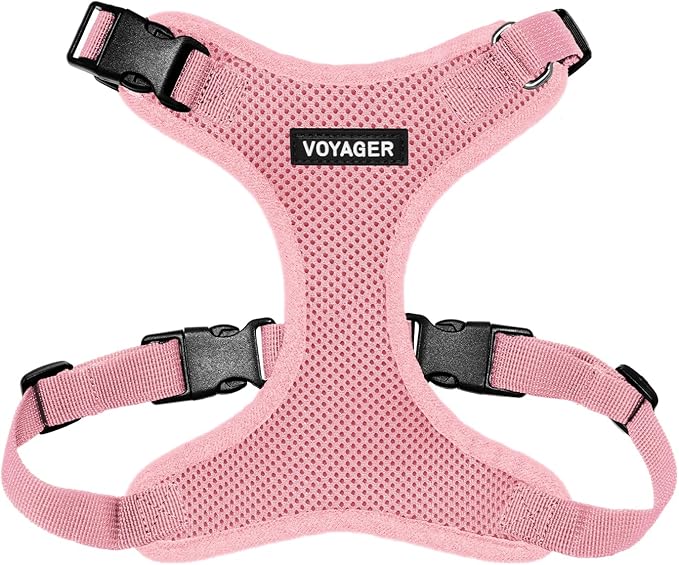 Voyager Step-in Lock Pet Harness - All Weather Mesh, Adjustable Step in Harness for Cats and Dogs by Best Pet Supplies - Pink, XL