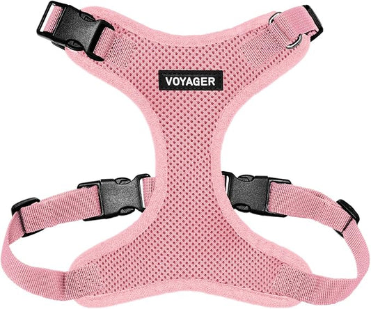 Voyager Step-in Lock Pet Harness - All Weather Mesh, Adjustable Step in Harness for Cats and Dogs by Best Pet Supplies - Pink, XL