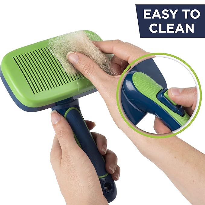 Bonza by Leash Boss Pet Slicker Brush - Long Hair Grooming Tool for Cats and Dogs, Deshedding and Detangling (Large)