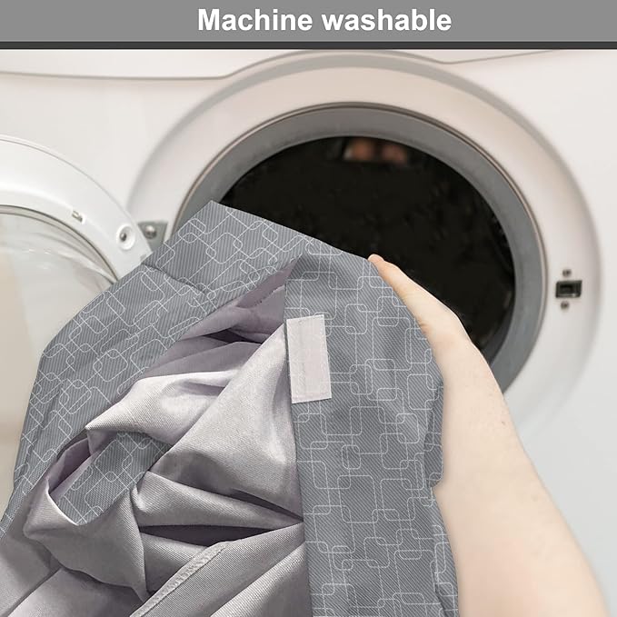 Ambesonne Geometric Dog Crate Cover, Interlinking Round Edged Squares Forming Tileable Pattern, Easy to Use Pet Kennel Cover for Small Dogs Puppies Kittens, 22 Inch, Pearl Grey