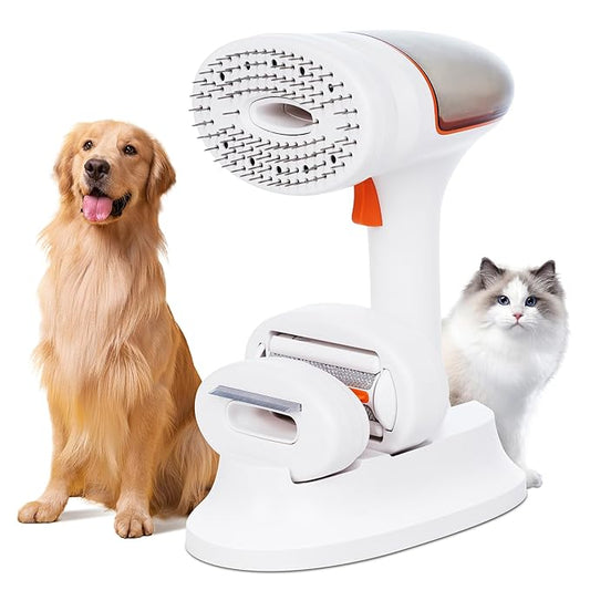 Chichum Series – 3-in-1 Cordless Pet Grooming & Massage Brush with Self-Cleaning, Vacuum Function, and Rechargeable Design for Tangle-Free Coats