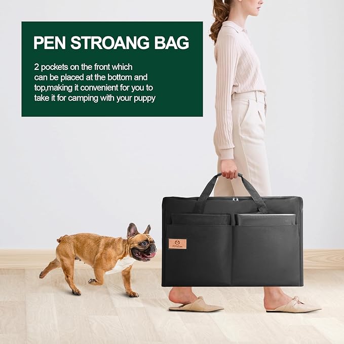 PJYuCien Puppy Playpen Indoor - 8 Panels 24”H Dog Playpen with Storage Bag and Bottom, Better for Small Pets