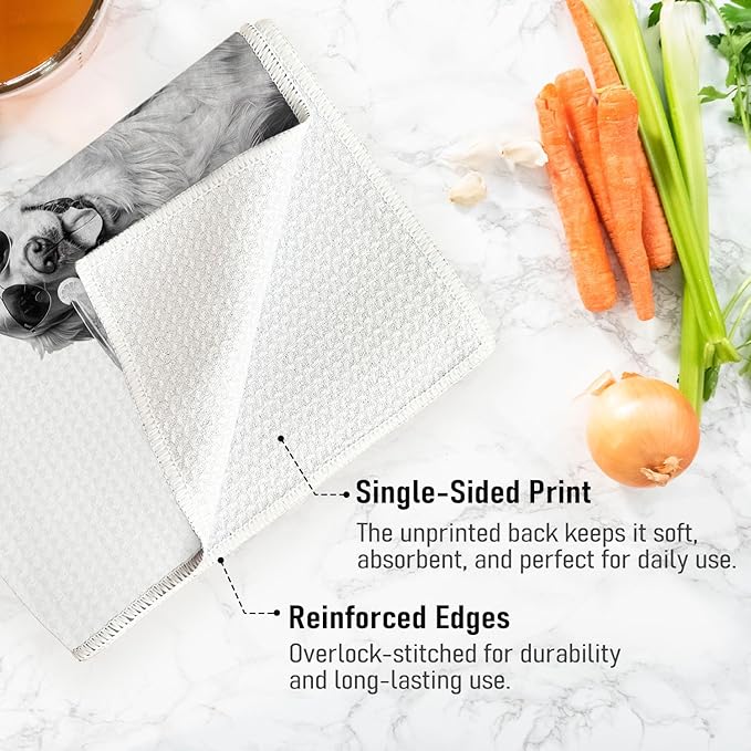 Cocktail Golden Retriever Kitchen Towels, Gifts for Golden Retriever Lovers Dish Towels for Kitchen Drying, Dog Lover Mom Gifts Hand Towels for Bathroom, 16x24 Inch