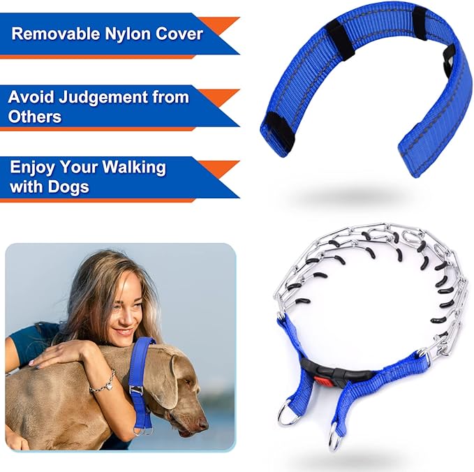 Supet Dog Training Collar for Small Medium Large Dogs with Quick Release Buckle, Adjustable No Pull Dog Collar with Nylon Cover