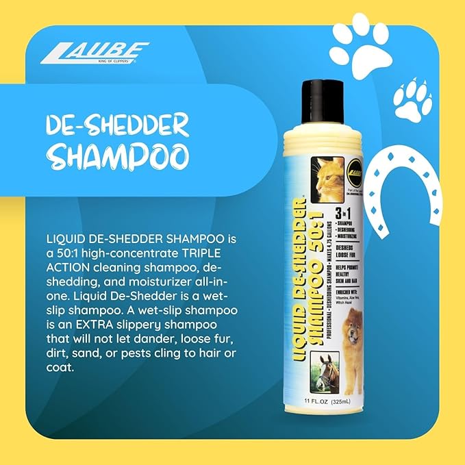 Kelco by Laube Deshedding Shampoo - Deshedder Anti-Itch Shampoo for Pets - Natural, Hypoallergenic, Cruelty-Free, Biodegradable Formula for Grooming Dogs, Cats, & Pets (50:1 Concentrated, 11 fl oz)