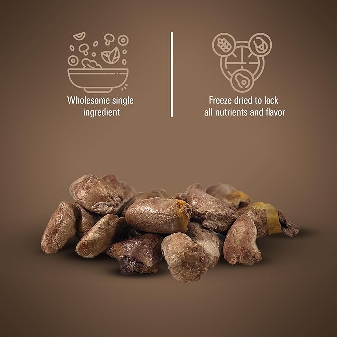 Freeze Dried Dog Treats – Single Ingredient Chicken Heart Dog Treat for Dogs & Cats