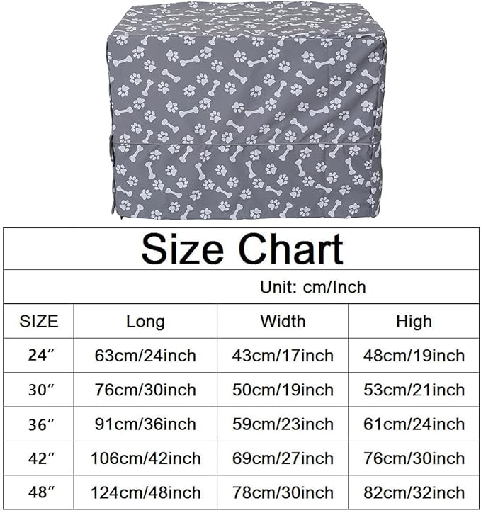 Dog Crate Cover for Wire Crates, Fits Most 36" inch Dog Crates. Easy to Put On, Take Off, and Adjust - Cover only - Sky Gray -3 Inch