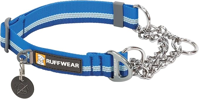 Ruffwear, Chain Reaction Dog Collar, Martingale Style for On-Leash Walking, Blue Pool, 14"-20"