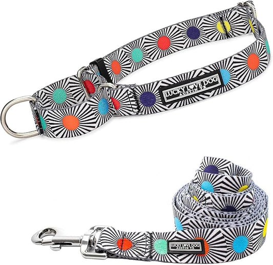 Lucky Love Dog, Adjustable Fun Style Martingale Collar for Dogs, Comfy & Bright Color, Premium No Slip Dog Collar - (Small, SOCO Mart - Combo)
